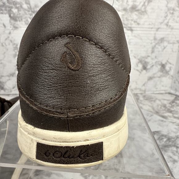 Olukai Women's Pehuea Li Ili Brown Leather Convertible Sneaker Size US8 / EU38 - Picture 6 of 10